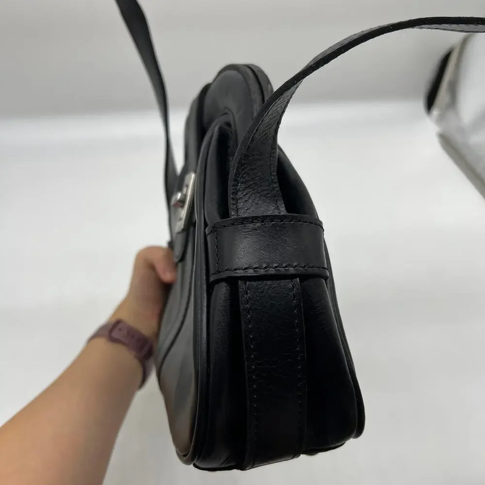 Patricia Nash Florentina Frame Leather Crossbody Bags Black Distressed